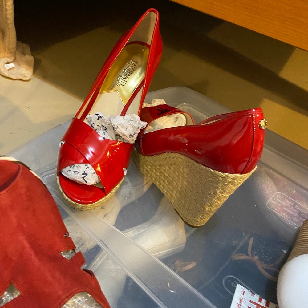 Michael Kors red Patton Leather
